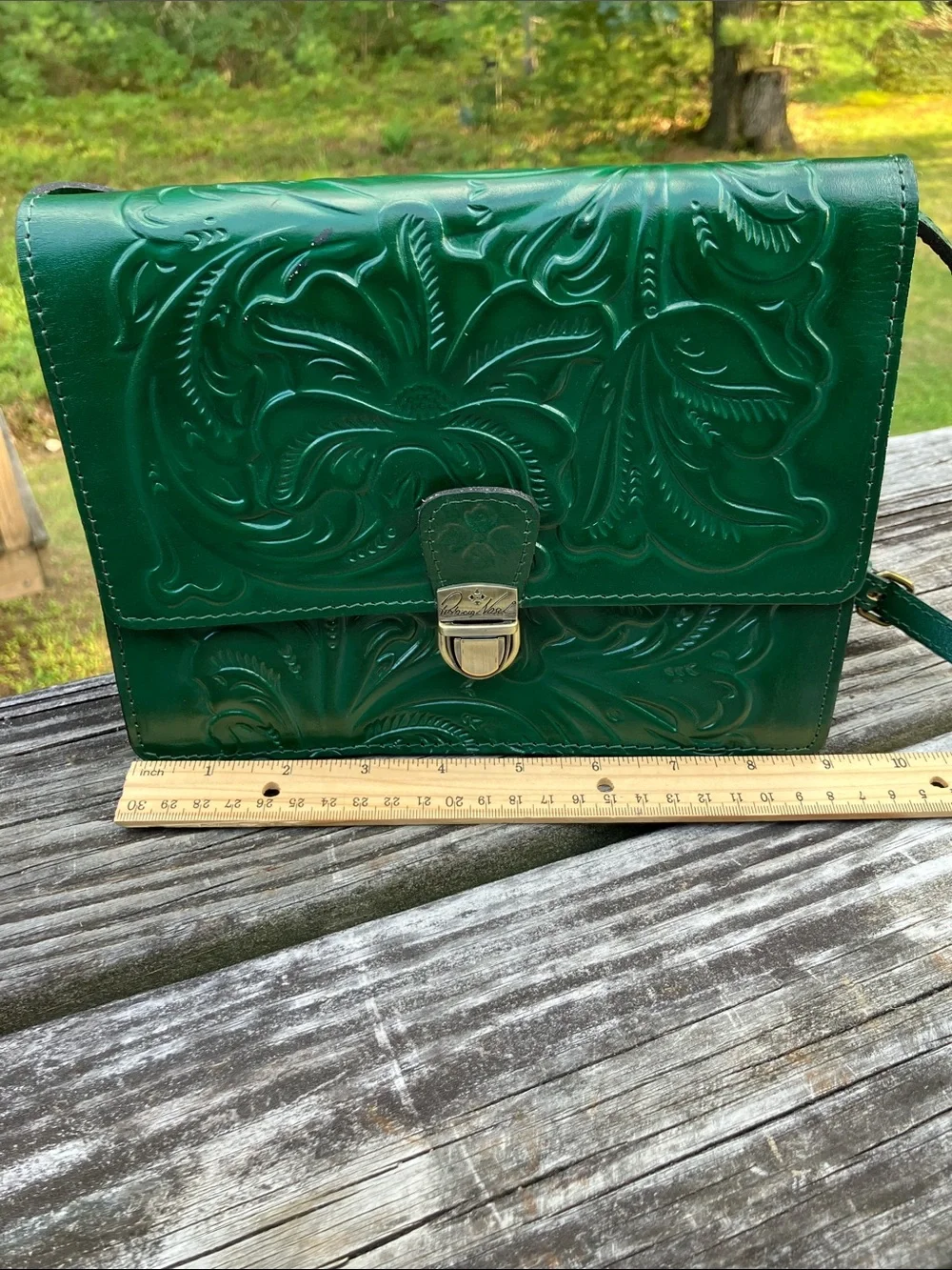 Patricia Nash Laurentina Green Tooled Leather Purse NWT